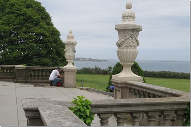 visasmallView from the patio with gardeners at work, The Breakers, Newport RIdavid