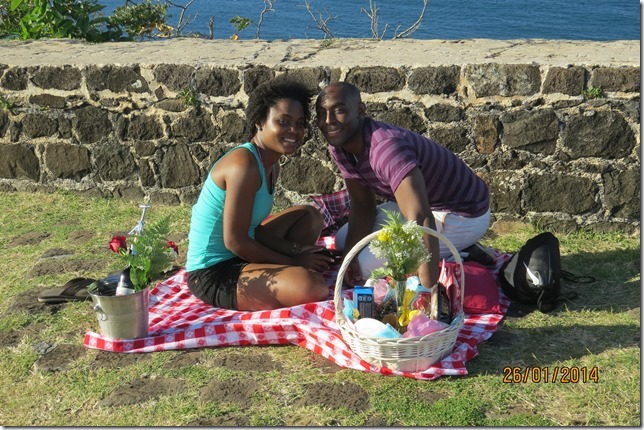 Romantic Proposal and Acceptance, Fort at Pigeon Island