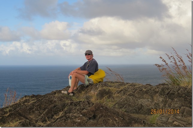 Skipper at the top of Pigeon Island